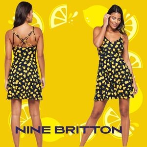 Nine Britton - 🍋 Lemon Print Strappy Summer Dress